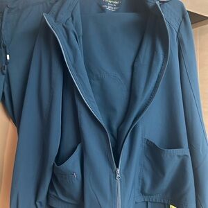 Landau Blue Utility Jacket Lightweight Hooded Design